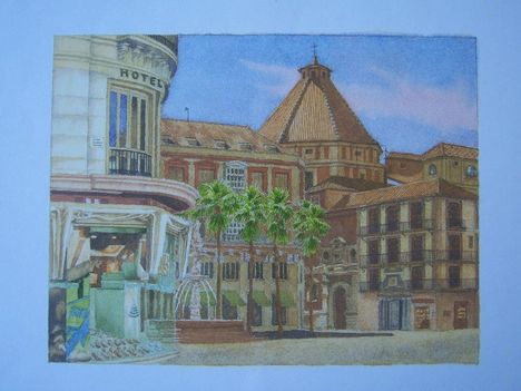 Serie Opinión Plaza de la Constitucion Acuarela 20x26