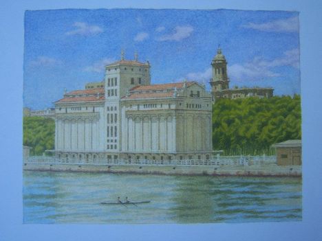 Serie Opinión Silo del Puerto Acuarela 20x26