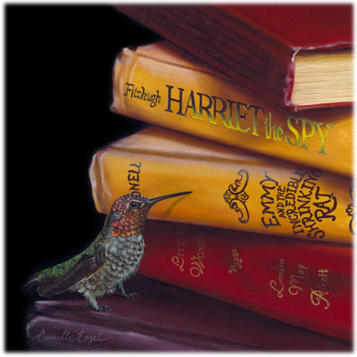 178-HummingBird-books-Oil-Painting