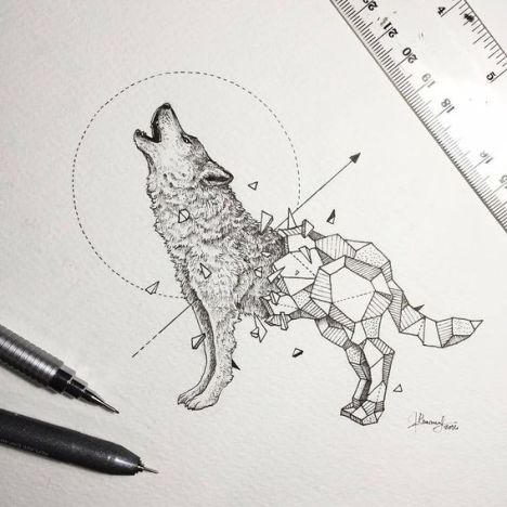 Wild-Animals-Intricate-Drawings-Fused-With-Geometric-Shapes-01