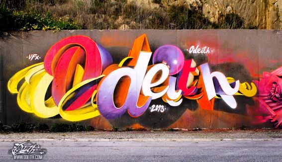 3D-Graffiti-Letters-Mural-Odeith-combo-colors-vila-franca-de-xira-Portugal