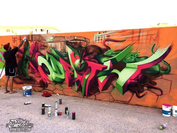 Rats-smelling-Graffiti-spray-paint-Odeith-Olhao-Portugal
